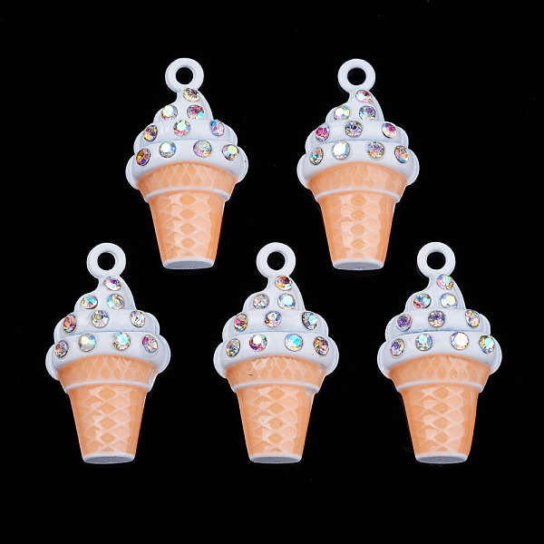 PandaHall Rack Plating Alloy Enamel Pendants, with Crystal AB Rhinestone, Cadmium Free & Nickel Free & Lead Free, Ice Cream, Sandy Brown..., Clear
PandaHall Rack Plating Alloy Enamel Pendants, with Crystal AB Rhinestone, Cadmium Free & Nickel Free & Lead Free, Ice Cream, Sandy Brown..., Clear