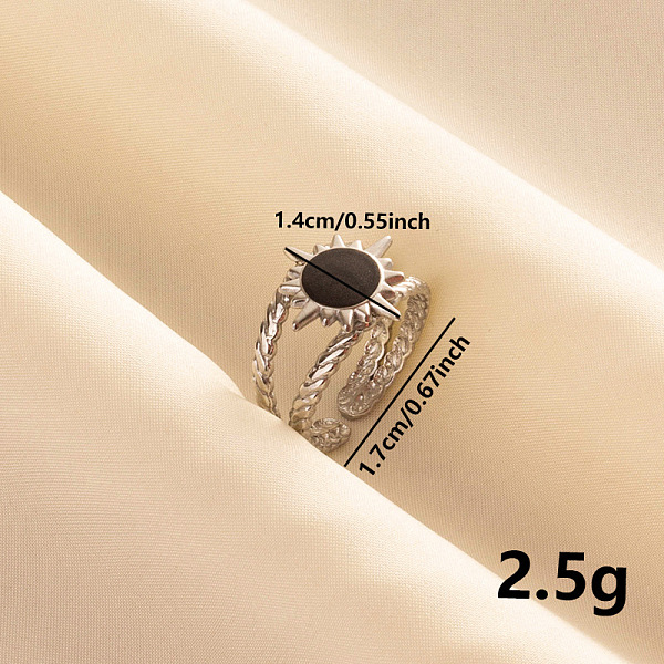 PandaHall Stylish Sun Enamel Open Cuff Ring, Simple Stainless Steel Jewelry for Women Stainless Steel Sun
PandaHall Stylish Sun Enamel Open Cuff Ring, Simple Stainless Steel Jewelry for Women Stainless Steel Sun
