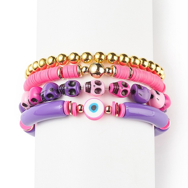 PandaHall 4Pcs 4 Style Acrylic Evil Eye & Plastic Skull & Synthetic Hematite Beaded Stretch Bracelets Set, Polymer Clay Heishi Surfer Preppy..., Multicolor
PandaHall 4Pcs 4 Style Acrylic Evil Eye & Plastic Skull & Synthetic Hematite Beaded Stretch Bracelets Set, Polymer Clay Heishi Surfer Preppy..., Multicolor