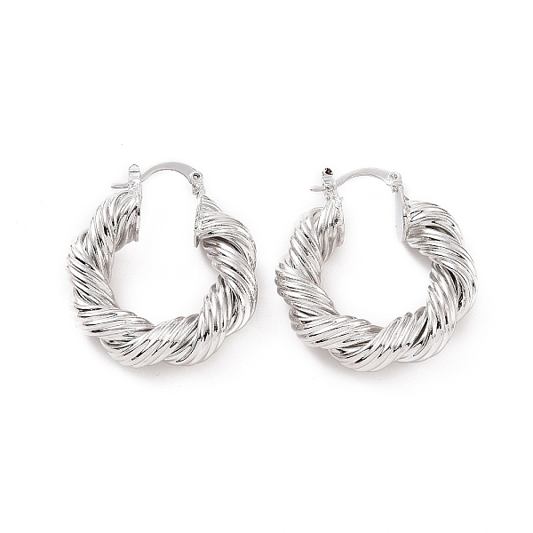 PandaHall Brass Twist Rope Shape Hoop Earrings for Women, Platinum, 35.5x30.5x7.5mm, Pin: 0.5x1~1.5mm Brass Ring
PandaHall Brass Twist Rope Shape Hoop Earrings for Women, Platinum, 35.5x30.5x7.5mm, Pin: 0.5x1~1.5mm Brass Ring
