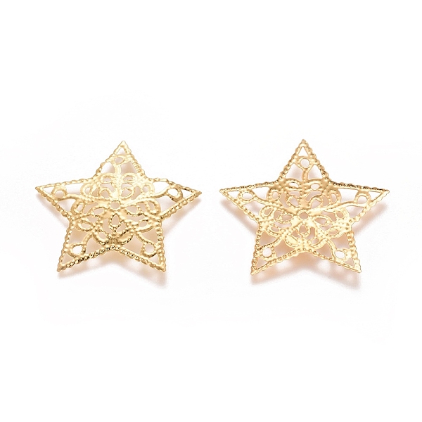PandaHall Iron Filigree Joiners Links, Etched Metal Embellishments, for DIY Hairpin Headwear Earring Jewelry Making, Star, Light Gold...
PandaHall Iron Filigree Joiners Links, Etched Metal Embellishments, for DIY Hairpin Headwear Earring Jewelry Making, Star, Light Gold...