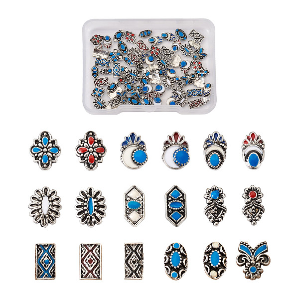 PandaHall 90 Pcs Alloy Enamel Cabochons, Nail Art Decoration Accessories, DIY Crystal Epoxy Resin Material Filling, Mixed Shapes, Antique..., Multicolor
PandaHall 90 Pcs Alloy Enamel Cabochons, Nail Art Decoration Accessories, DIY Crystal Epoxy Resin Material Filling, Mixed Shapes, Antique..., Multicolor