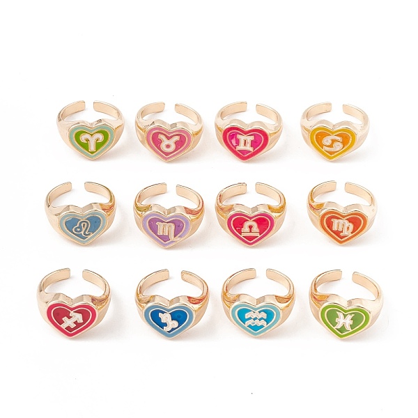 PandaHall Twelve Constellations Enamel Open Cuff Rings, Light Gold Plated Alloy Heart Rings for Women, Mixed Color, US Size 6(16.5mm) Alloy..., Multicolor
PandaHall Twelve Constellations Enamel Open Cuff Rings, Light Gold Plated Alloy Heart Rings for Women, Mixed Color, US Size 6(16.5mm) Alloy..., Multicolor
