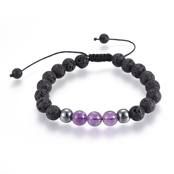PandaHall Natural Lava Rock and Non-Magnetic Synthetic Hematite Beads Braided Bead Bracelets, with Natural Amethyst, 2-1/8 inch~3 inch...
PandaHall Natural Lava Rock and Non-Magnetic Synthetic Hematite Beads Braided Bead Bracelets, with Natural Amethyst, 2-1/8 inch~3 inch...
