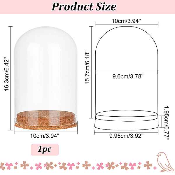 PandaHall Eternal Glass Dome Cloche, 6.4×3.9" Clear Cloche Bell Jar Terrarium Glass Display Dome Cover with Wood Base for Fairy Lights DIY...
PandaHall Eternal Glass Dome Cloche, 6.4×3.9" Clear Cloche Bell Jar Terrarium Glass Display Dome Cover with Wood Base for Fairy Lights DIY...