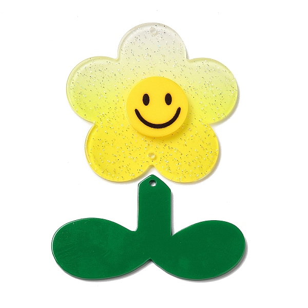 PandaHall Acrylic Big Pendants with Glitter Powder, Flower with Leaf, Yellow, 61x62.5x4.5mm, Hole: 2.5mm Acrylic Flower Yellow
PandaHall Acrylic Big Pendants with Glitter Powder, Flower with Leaf, Yellow, 61x62.5x4.5mm, Hole: 2.5mm Acrylic Flower Yellow