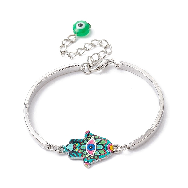 PandaHall Alloy Bangles, Hamsa Hand with Evil Eye Link Bracelets for Women, Dark Turquoise, 5-1/4 inch(13.2cm) Alloy Hamsa Hand
PandaHall Alloy Bangles, Hamsa Hand with Evil Eye Link Bracelets for Women, Dark Turquoise, 5-1/4 inch(13.2cm) Alloy Hamsa Hand