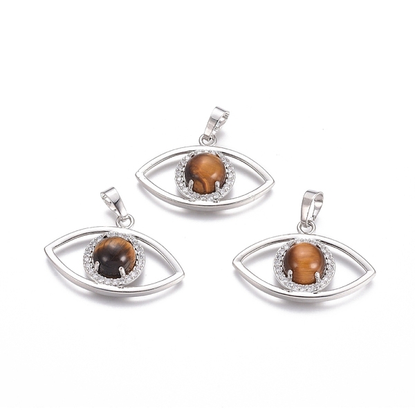 PandaHall Natural Tiger Eye Pendants, with Platinum Tone Brass Findings and Crystal Rhinestone, Eye, 21.5x33.3x7.5mm, Hole: 7x5mm Tiger Eye..., Clear
PandaHall Natural Tiger Eye Pendants, with Platinum Tone Brass Findings and Crystal Rhinestone, Eye, 21.5x33.3x7.5mm, Hole: 7x5mm Tiger Eye..., Clear