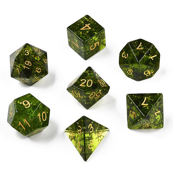 PandaHall Metal Enlaced Glass Polyhedral Dice Set, RPG Game Crystal Stone Dice, 16.5~27x16.5~27x16.5~27mm, 7pcs/set Glass Dice
PandaHall Metal Enlaced Glass Polyhedral Dice Set, RPG Game Crystal Stone Dice, 16.5~27x16.5~27x16.5~27mm, 7pcs/set Glass Dice