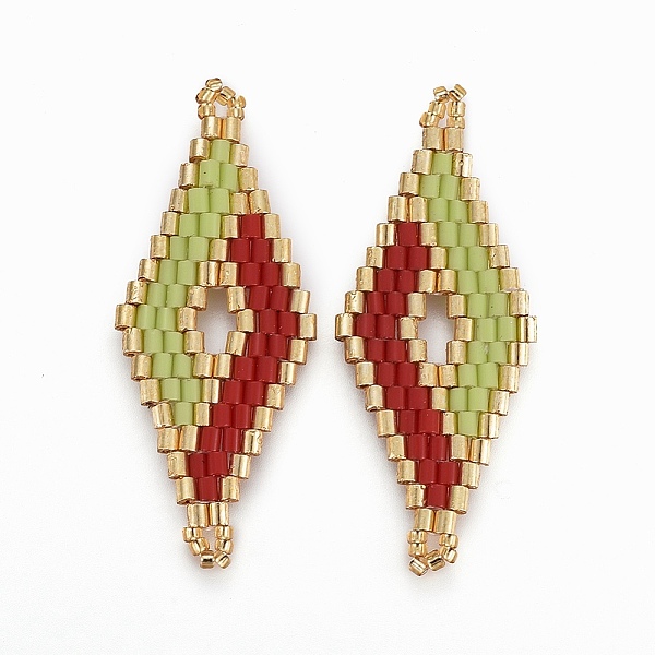 PandaHall MIYUKI & TOHO Handmade Japanese Seed Beads Links, Loom Pattern, Rhombus, Dark Sea Green, 40.7~42x16.4~17x1.7~1.9mm, Hole...
PandaHall MIYUKI & TOHO Handmade Japanese Seed Beads Links, Loom Pattern, Rhombus, Dark Sea Green, 40.7~42x16.4~17x1.7~1.9mm, Hole...
