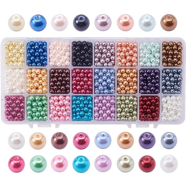PandaHall Eco-Friendly Dyed Glass Pearl Round Beads, Mixed Color, 6mm, Hole: 1.2~1.5mm, about 60pcs/compartment, 1440pcs/box Glass Round..., Multicolor
PandaHall Eco-Friendly Dyed Glass Pearl Round Beads, Mixed Color, 6mm, Hole: 1.2~1.5mm, about 60pcs/compartment, 1440pcs/box Glass Round..., Multicolor