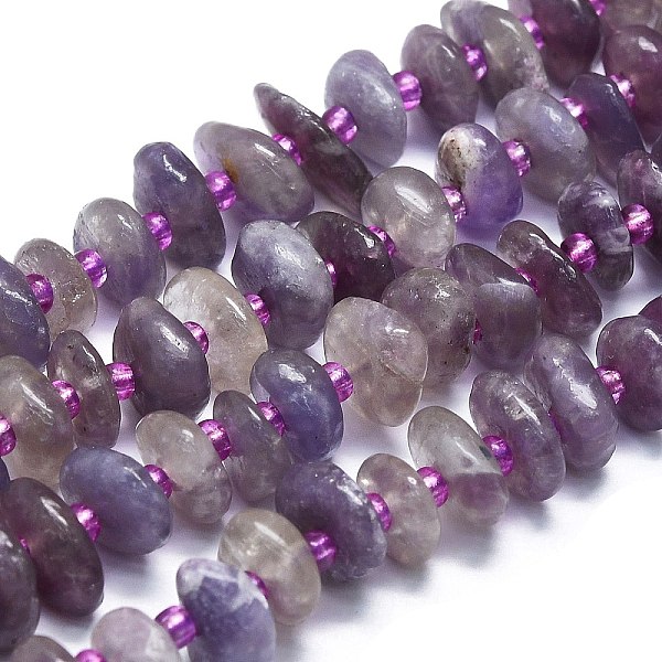 PandaHall Natural Purple Tourmaline Beads Strands, with Seed Beads, Flat, 7~13x8~9x3~4mm, Hole: 1mm, about 68pcs/strand, 14.76''(37.5cm)...
PandaHall Natural Purple Tourmaline Beads Strands, with Seed Beads, Flat, 7~13x8~9x3~4mm, Hole: 1mm, about 68pcs/strand, 14.76''(37.5cm)...