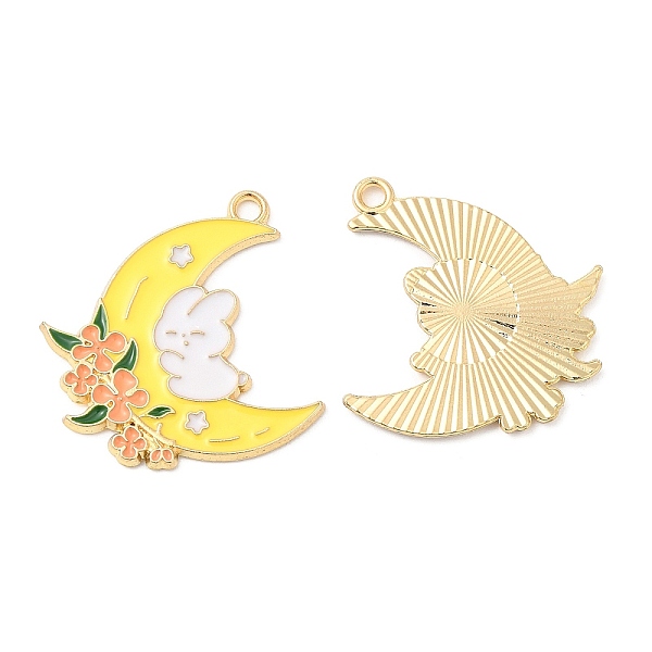 PandaHall Alloy Enamel Pendants, Cadmium Free & Nickel Free & Lead Free, Golden, Moon with Rabbit Charm, Yellow, 28.5x28x1.5mm, Hole: 2mm...
PandaHall Alloy Enamel Pendants, Cadmium Free & Nickel Free & Lead Free, Golden, Moon with Rabbit Charm, Yellow, 28.5x28x1.5mm, Hole: 2mm...