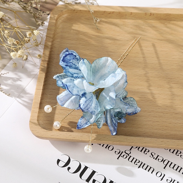 PandaHall Simulation Flower Hair Forks, Wedding Bridal Hairpin, U Shaped Hair Clip Hair Accessories, Cornflower Blue, 110x70mm Cloth
PandaHall Simulation Flower Hair Forks, Wedding Bridal Hairpin, U Shaped Hair Clip Hair Accessories, Cornflower Blue, 110x70mm Cloth