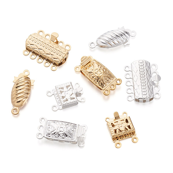 PandaHall Fashewelry 4 Style 304 Stainless Steel Box Clasp Sets, Multi-Strand Clasps, Rectangle & Oval, Mixed Color, 19.5x14x3mm, Hole...
PandaHall Fashewelry 4 Style 304 Stainless Steel Box Clasp Sets, Multi-Strand Clasps, Rectangle & Oval, Mixed Color, 19.5x14x3mm, Hole...