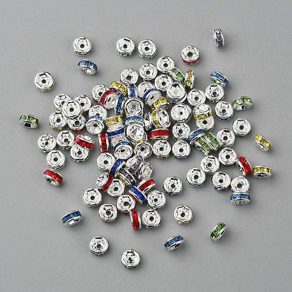 PandaHall Brass Grade A Rhinestone Spacer Beads, Silver Color Plated, Nickel Free, Mixed Color, 4x2mm, Hole: 0.8mm Brass+Rhinestone Rondelle..., Multicolor
PandaHall Brass Grade A Rhinestone Spacer Beads, Silver Color Plated, Nickel Free, Mixed Color, 4x2mm, Hole: 0.8mm Brass+Rhinestone Rondelle..., Multicolor