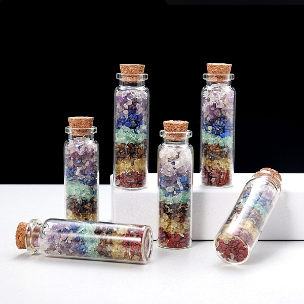 PandaHall Transparent Glass Wishing Bottle Decoration, with Chakra Natural Gemstone Drift Chips inside, for Home Desktop Decor, 70~80mm..., Clear
PandaHall Transparent Glass Wishing Bottle Decoration, with Chakra Natural Gemstone Drift Chips inside, for Home Desktop Decor, 70~80mm..., Clear