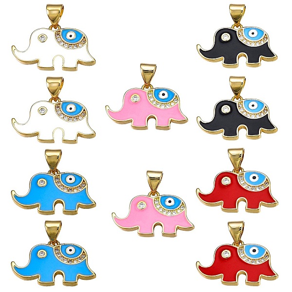 PandaHall 10Pcs 5 Colors Brass Micro Pave Clear Cubic Zirconia Pendants, with Enamel, Elephant, Mixed Color, 13x21x2mm, Hole: 3x5mm..., Multicolor
PandaHall 10Pcs 5 Colors Brass Micro Pave Clear Cubic Zirconia Pendants, with Enamel, Elephant, Mixed Color, 13x21x2mm, Hole: 3x5mm..., Multicolor