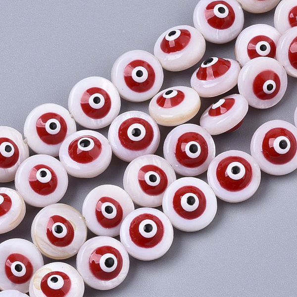 PandaHall Natural Freshwater Shell Beads, Enamelled Sequins, Flat Round with Evil Eye, Red, 8x6mm, Hole: 0.8~1mm Freshwater Shell Evil Eye...
PandaHall Natural Freshwater Shell Beads, Enamelled Sequins, Flat Round with Evil Eye, Red, 8x6mm, Hole: 0.8~1mm Freshwater Shell Evil Eye...