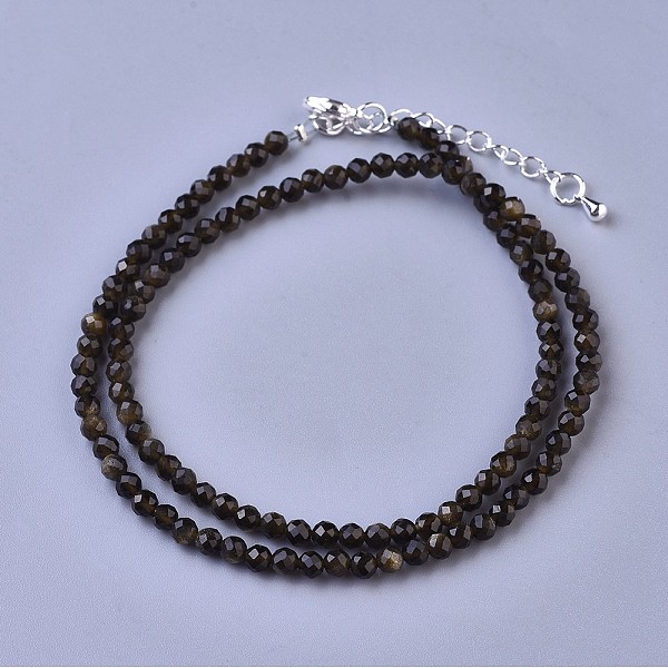 PandaHall Natural Golden Sheen Obsidian Beaded Necklaces, with Brass Lobster Claw Clasps, Faceted Round Beads, 16.5 inch~16.7 inch...
PandaHall Natural Golden Sheen Obsidian Beaded Necklaces, with Brass Lobster Claw Clasps, Faceted Round Beads, 16.5 inch~16.7 inch...