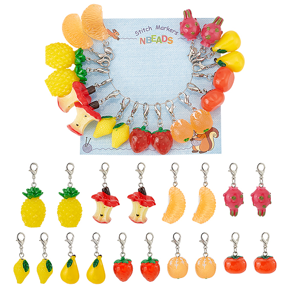 PandaHall Fruit Theme Pendant Stitch Markers, Resin Crochet Lobster Clasp Charms, Locking Stitch Marker with Wine Glass Charm Ring, Mixed..., Multicolor
PandaHall Fruit Theme Pendant Stitch Markers, Resin Crochet Lobster Clasp Charms, Locking Stitch Marker with Wine Glass Charm Ring, Mixed..., Multicolor