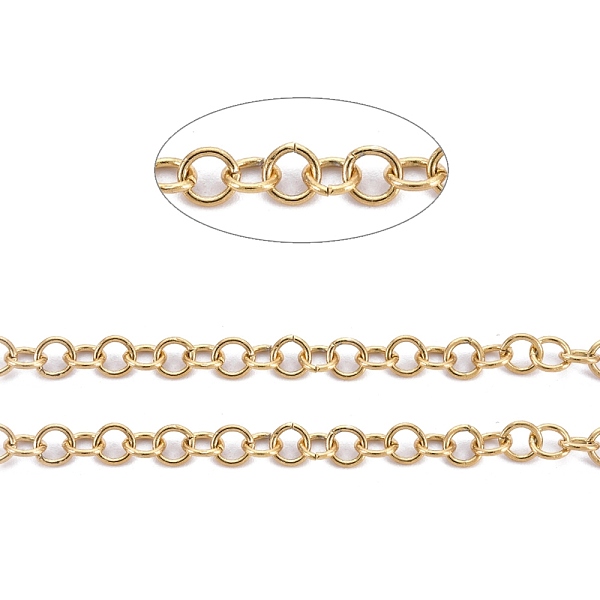 PandaHall 304 Stainless Steel Rolo Chains, Belcher Chains, Unwelded, with Spool, Golden, 2.6x0.4mm, about 32.8 Feet(10m)/roll 304 Stainless...
PandaHall 304 Stainless Steel Rolo Chains, Belcher Chains, Unwelded, with Spool, Golden, 2.6x0.4mm, about 32.8 Feet(10m)/roll 304 Stainless...