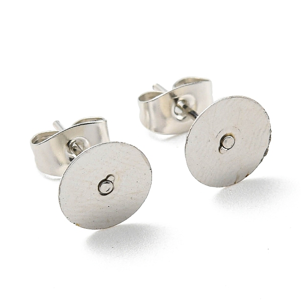 PandaHall Iron Stud Earring Findings, Flat Round Earring Pads with Butterfly Earring Back, Platinum, 8mm, 100pcs/bag Iron Round
PandaHall Iron Stud Earring Findings, Flat Round Earring Pads with Butterfly Earring Back, Platinum, 8mm, 100pcs/bag Iron Round