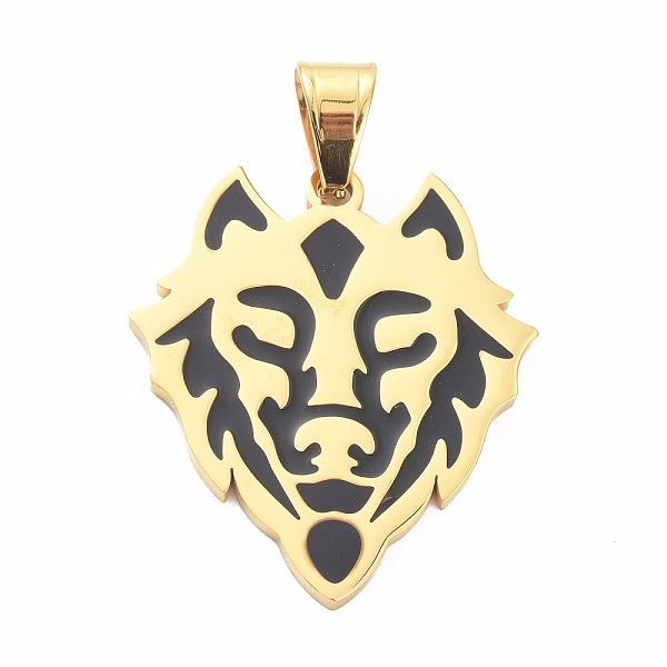 PandaHall Ion Plating(IP) 304 Stainless Steel Pendants, with Enamel, Tiger Head, Black, Golden, 40x34x2mm, Hole: 5x8mm Stainless...
PandaHall Ion Plating(IP) 304 Stainless Steel Pendants, with Enamel, Tiger Head, Black, Golden, 40x34x2mm, Hole: 5x8mm Stainless...