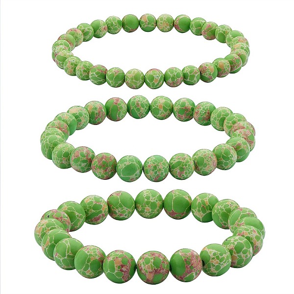 PandaHall 3Pcs 3 Size Synthetic Imperial Jasper Round Beaded Stretch Bracelets Set, Gemstone Jewelry for Women, Lime Green, Inner Diameter...
PandaHall 3Pcs 3 Size Synthetic Imperial Jasper Round Beaded Stretch Bracelets Set, Gemstone Jewelry for Women, Lime Green, Inner Diameter...