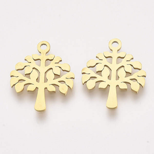 PandaHall 201 Stainless Steel Pendants, Laser Cut Pendants, Tree, Golden, 17x14x1mm, Hole: 1.4mm 201 Stainless Steel Tree
PandaHall 201 Stainless Steel Pendants, Laser Cut Pendants, Tree, Golden, 17x14x1mm, Hole: 1.4mm 201 Stainless Steel Tree