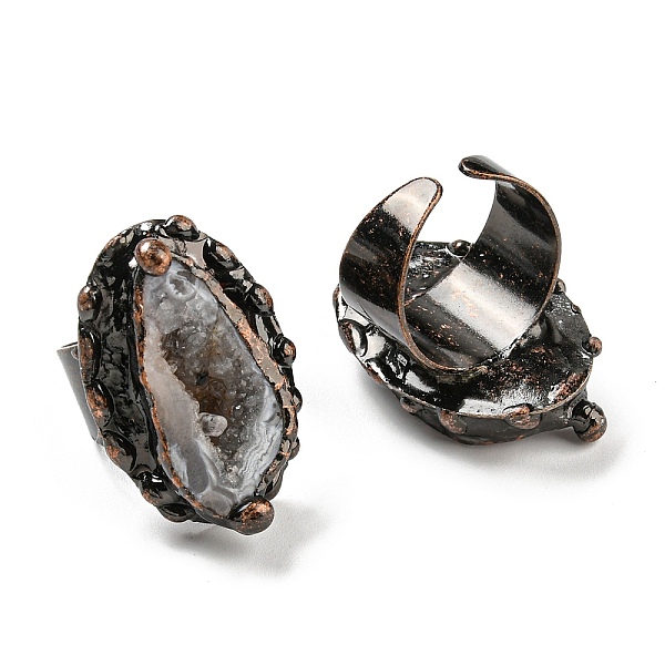 PandaHall Raw Irregular Natural Druzy Agate Open Cuff Rings, Red Copper Tin Oval Ring, Cadmium Free & Lead Free, Inner Diameter: 18~18.5mm...
PandaHall Raw Irregular Natural Druzy Agate Open Cuff Rings, Red Copper Tin Oval Ring, Cadmium Free & Lead Free, Inner Diameter: 18~18.5mm...