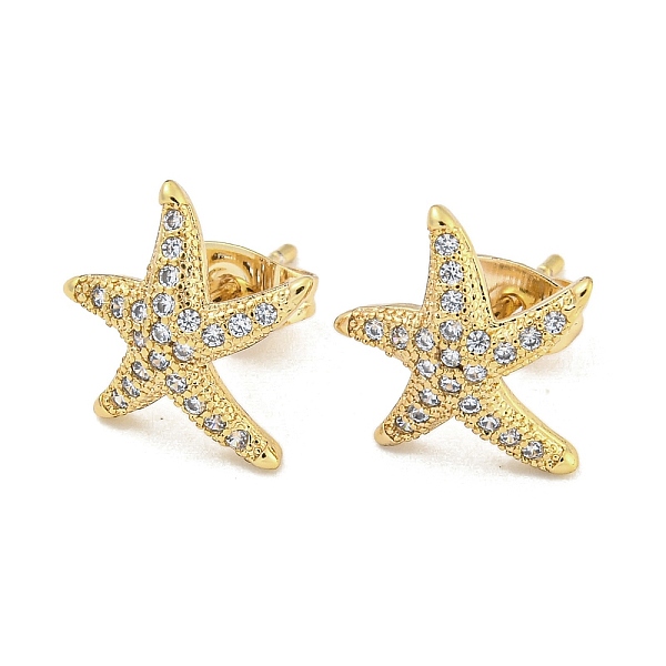 PandaHall Brass Micro Pave Cubic Zirconia Ear Studs, Starfish, 12x12.5mm Brass Starfish Clear
PandaHall Brass Micro Pave Cubic Zirconia Ear Studs, Starfish, 12x12.5mm Brass Starfish Clear