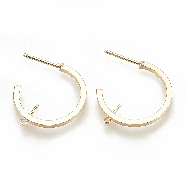 PandaHall Brass Stud Earring Findings, Half Hoop Earrings, with Loop, Real 18K Gold Plated,32x30x1.5mm, Hole: 0.5mm Brass Letter
PandaHall Brass Stud Earring Findings, Half Hoop Earrings, with Loop, Real 18K Gold Plated,32x30x1.5mm, Hole: 0.5mm Brass Letter