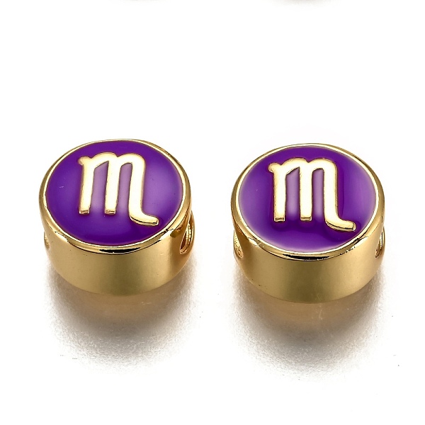 PandaHall Brass Beads, with Enamel, Flat Round with Constellation, Real 18K Gold Plated, Purple, Scorpio, 10x5mm, Hole: 4.5x2.5mm...
PandaHall Brass Beads, with Enamel, Flat Round with Constellation, Real 18K Gold Plated, Purple, Scorpio, 10x5mm, Hole: 4.5x2.5mm...