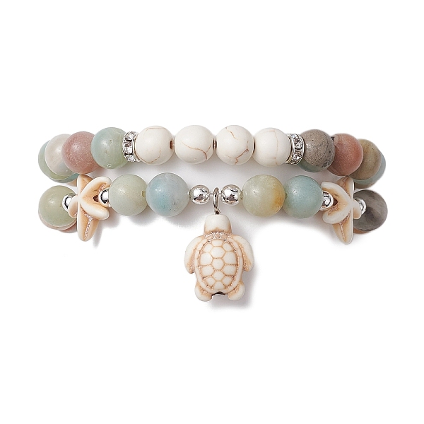 PandaHall 2Pcs 2 Styles Natural & Synthetic Mixed Stone Stretch Bracelets Set, Stackable Bracelets with Turtle Charms, Inner Diameter: 2-1/2...
PandaHall 2Pcs 2 Styles Natural & Synthetic Mixed Stone Stretch Bracelets Set, Stackable Bracelets with Turtle Charms, Inner Diameter: 2-1/2...