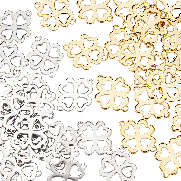 PandaHall Unicraftale 40Pcs 2 Colors 201 Stainless Steel Connector Charms, Clover Links, Golden & Stainless Steel Color, 15.5x12x1mm, Hole...
PandaHall Unicraftale 40Pcs 2 Colors 201 Stainless Steel Connector Charms, Clover Links, Golden & Stainless Steel Color, 15.5x12x1mm, Hole...
