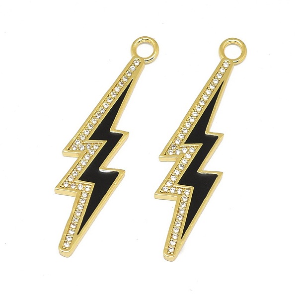 PandaHall Alloy Micro Pave Cubic Zirconia Pendants, with Enamel, Long-Lasting Plated, Lightning Bolt, Black, Golden, 43x11x1.5mm, Hole: 3mm...
PandaHall Alloy Micro Pave Cubic Zirconia Pendants, with Enamel, Long-Lasting Plated, Lightning Bolt, Black, Golden, 43x11x1.5mm, Hole: 3mm...