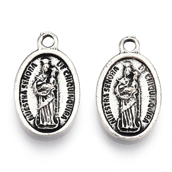 PandaHall Tibetan Style Alloy Pendants, Cadmium Free & Lead Free, Oval with Virgin Mary, Antique Silver, 18x10.5x2mm, Hole: 1.8mm Alloy Oval
PandaHall Tibetan Style Alloy Pendants, Cadmium Free & Lead Free, Oval with Virgin Mary, Antique Silver, 18x10.5x2mm, Hole: 1.8mm Alloy Oval
