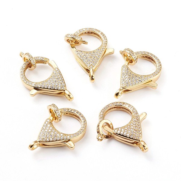 PandaHall Brass Micro Pave Cubic Zirconia Lobster Claw Clasp, Long-Lasting Plated, Clear, Real 18K Gold Plated, 26.4x18.5x6mm, Hole: 2.8mm...
PandaHall Brass Micro Pave Cubic Zirconia Lobster Claw Clasp, Long-Lasting Plated, Clear, Real 18K Gold Plated, 26.4x18.5x6mm, Hole: 2.8mm...