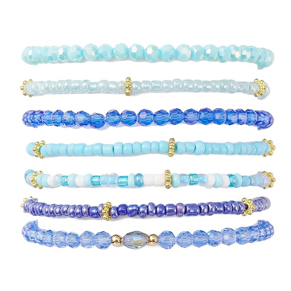 PandaHall 7Pcs 7 Style Glass Seed Beaded Stretch Bracelets Set, Stackable Bracelets, Mixed Color, Inner Diameter: 2~2-1/8 inch(5.15~5.5cm)..., Multicolor
PandaHall 7Pcs 7 Style Glass Seed Beaded Stretch Bracelets Set, Stackable Bracelets, Mixed Color, Inner Diameter: 2~2-1/8 inch(5.15~5.5cm)..., Multicolor
