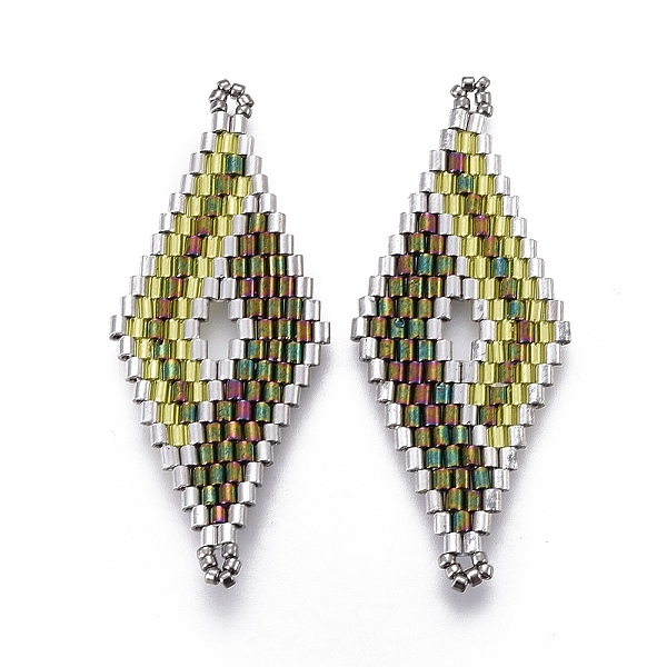 PandaHall MIYUKI & TOHO Handmade Japanese Seed Beads Links, Loom Pattern, Rhombus, Olive, 47.7~49x19.8~20x1.7~1.8mm, Hole: 1.2~1.4mm Glass..., Green
PandaHall MIYUKI & TOHO Handmade Japanese Seed Beads Links, Loom Pattern, Rhombus, Olive, 47.7~49x19.8~20x1.7~1.8mm, Hole: 1.2~1.4mm Glass..., Green