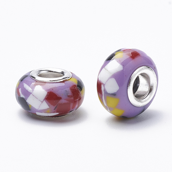 PandaHall Resin European Beads, Large Hole Beads, with Silver Color Plated Brass Cores, Rondelle, Marine Blue, 14~14.5x8.5~9mm, Hole: 5mm...
PandaHall Resin European Beads, Large Hole Beads, with Silver Color Plated Brass Cores, Rondelle, Marine Blue, 14~14.5x8.5~9mm, Hole: 5mm...