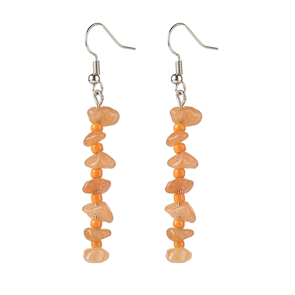 PandaHall Natural Red Aventurine Chips Dangle Earrings with Glass, Gemstone Beaded Brass Earrings for Women, Platinum, 60~62x19mm, Pin...
PandaHall Natural Red Aventurine Chips Dangle Earrings with Glass, Gemstone Beaded Brass Earrings for Women, Platinum, 60~62x19mm, Pin...