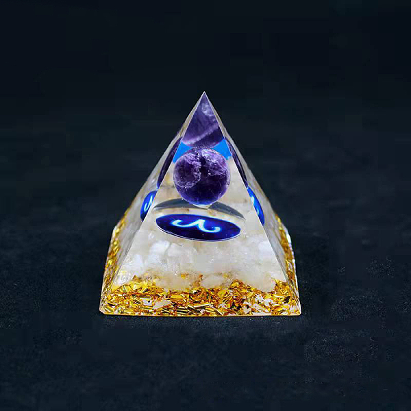 PandaHall Resin Orgonite Pyramid Home Display Decorations, with Natural Amethyst/Natural Gemstone Chips, Constellation, Aries, 50x50x50mm...
PandaHall Resin Orgonite Pyramid Home Display Decorations, with Natural Amethyst/Natural Gemstone Chips, Constellation, Aries, 50x50x50mm...