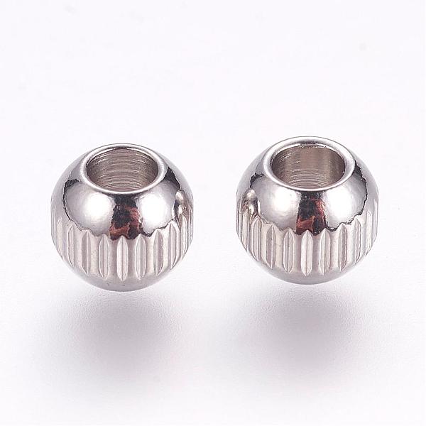 PandaHall 201 Stainless Steel Beads, Round with Vertical Stripes, Stainless Steel Color, 8x7mm, Hole: 3mm 201 Stainless Steel Round
PandaHall 201 Stainless Steel Beads, Round with Vertical Stripes, Stainless Steel Color, 8x7mm, Hole: 3mm 201 Stainless Steel Round
