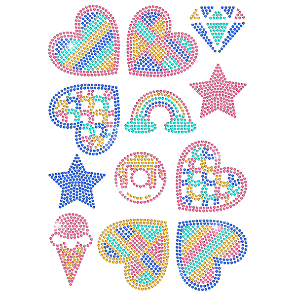 PandaHall MAYJOYDIY 12 Styles Rainbow Hearts Rhinestone Iron on Hotfix Transfer Crystal Rhinestone Decals Colorful Star Diamond Rainbow...
PandaHall MAYJOYDIY 12 Styles Rainbow Hearts Rhinestone Iron on Hotfix Transfer Crystal Rhinestone Decals Colorful Star Diamond Rainbow...
