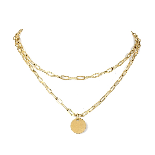 PandaHall 304 Stainless Steel Paperclip Chain Necklaces, Flat Round Pendant Necklaces for Women, Golden, 16.26 inch(41.3cm) 304 Stainless...
PandaHall 304 Stainless Steel Paperclip Chain Necklaces, Flat Round Pendant Necklaces for Women, Golden, 16.26 inch(41.3cm) 304 Stainless...