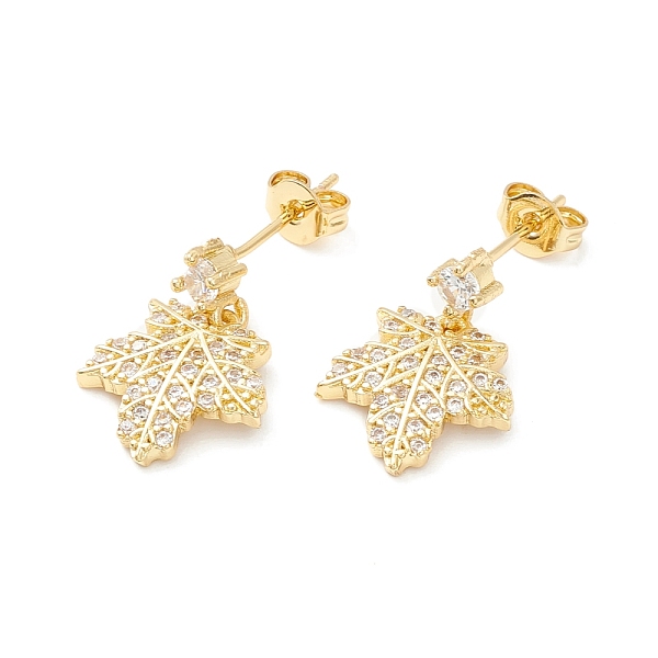 PandaHall Clear Cubic Zirconia Maple Leaf Dangle Stud Earrings, Brass Jewelry for Women, Cadmium Free & Nickel Free & Lead Free, Real 18K...
PandaHall Clear Cubic Zirconia Maple Leaf Dangle Stud Earrings, Brass Jewelry for Women, Cadmium Free & Nickel Free & Lead Free, Real 18K...