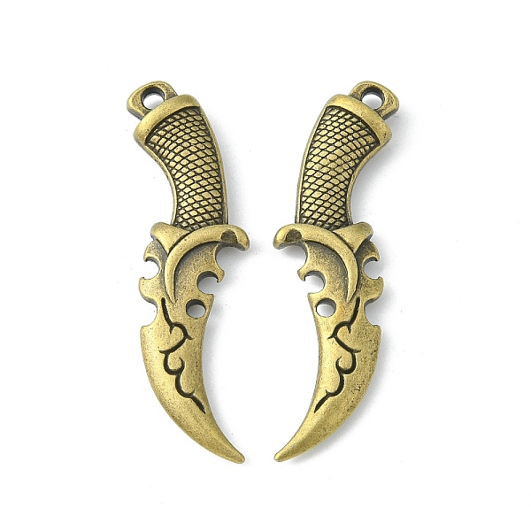 PandaHall Tibetan Style Alloy Pendants, Dagger, Lead Free & Cadmium Free & Nickel Free, Antique Bronze, 50x14x5mm, Hole: 2.5mm Alloy Tool
PandaHall Tibetan Style Alloy Pendants, Dagger, Lead Free & Cadmium Free & Nickel Free, Antique Bronze, 50x14x5mm, Hole: 2.5mm Alloy Tool