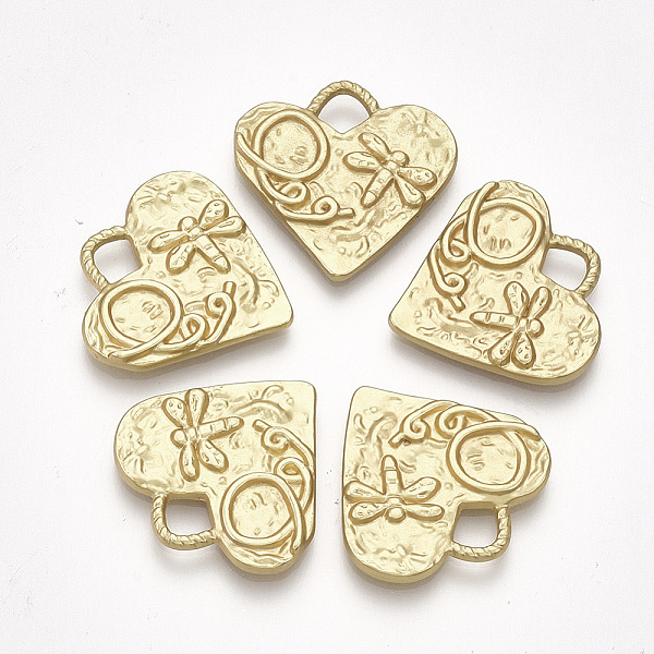 PandaHall Alloy Pendants, Matte Style, Cadmium Free & Nickel Free & Lead Free, Heart with Dragonfly, Golden, 20x20x2mm, Hole: 4x3.5mm Alloy...
PandaHall Alloy Pendants, Matte Style, Cadmium Free & Nickel Free & Lead Free, Heart with Dragonfly, Golden, 20x20x2mm, Hole: 4x3.5mm Alloy...